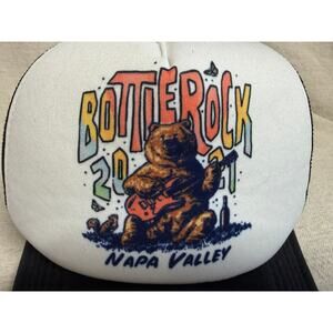 BottleRock 2021 Napa Valley Trucker Hat Snapback Bear Guitar Festival Cap Black